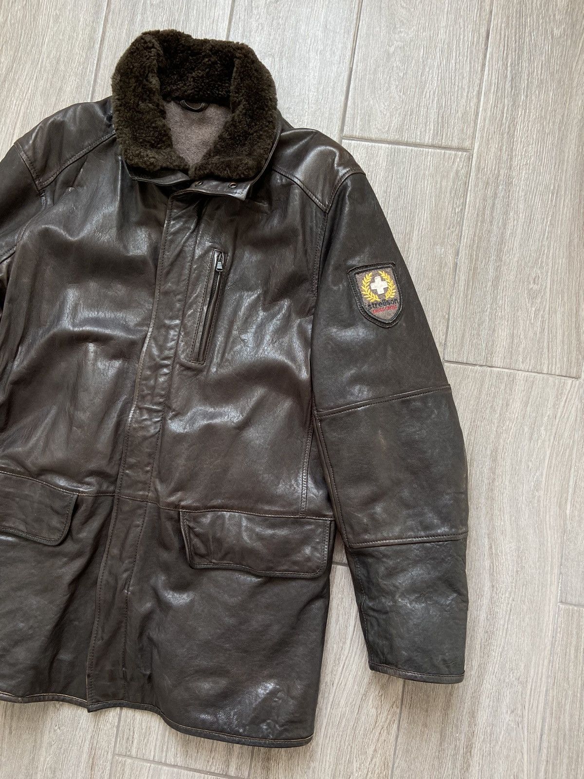 Strellson Strellson Swiss Cross Edition Leather Jacket Casual Parka Size US L / EU 52-54 / 3 - 2 Thumbnail