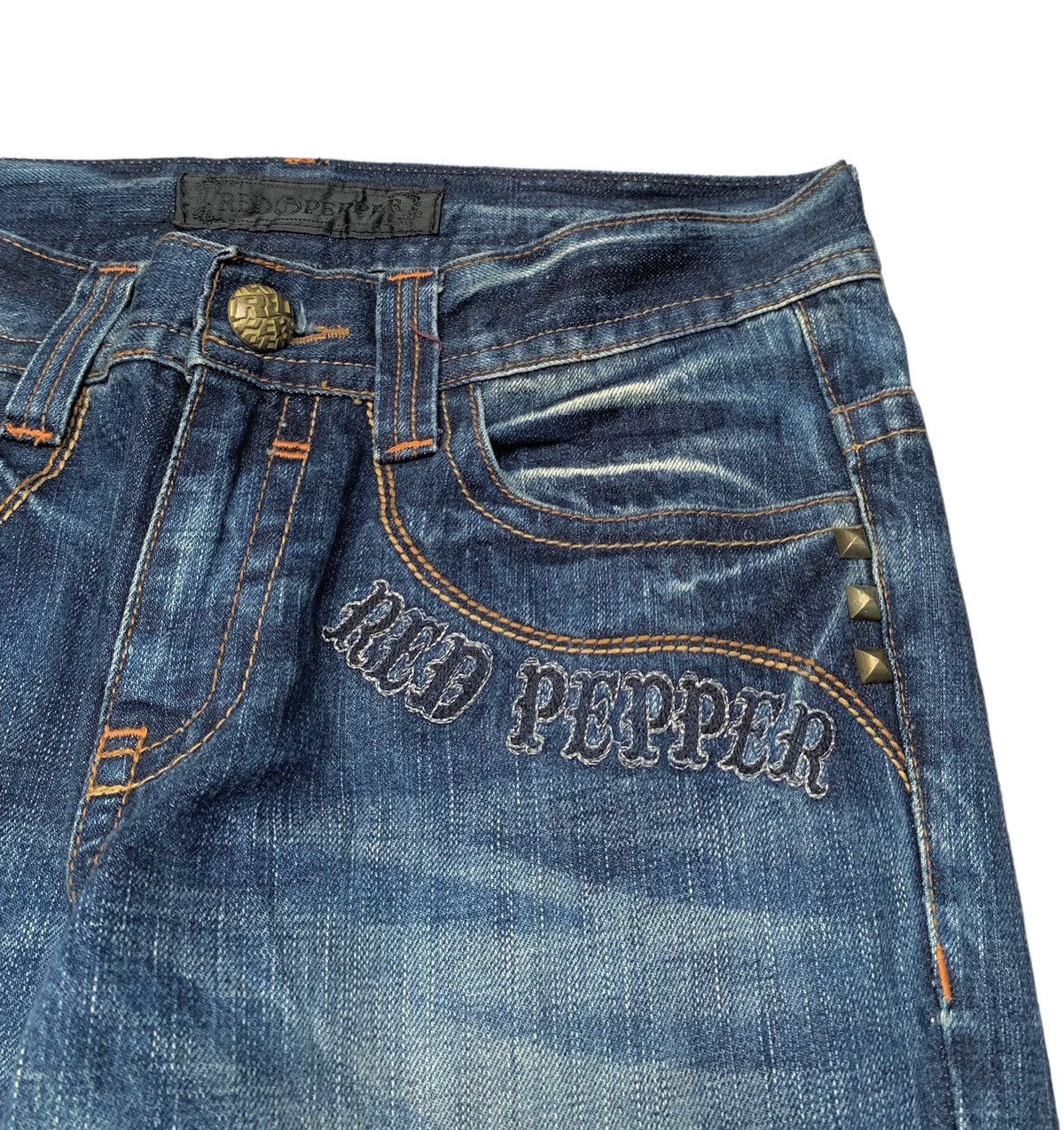 If Six Was Nine Rare Vintage Brand Red Pepper Distressed Flared Jeans 1990s Size US 30 / EU 46 - 7 Thumbnail