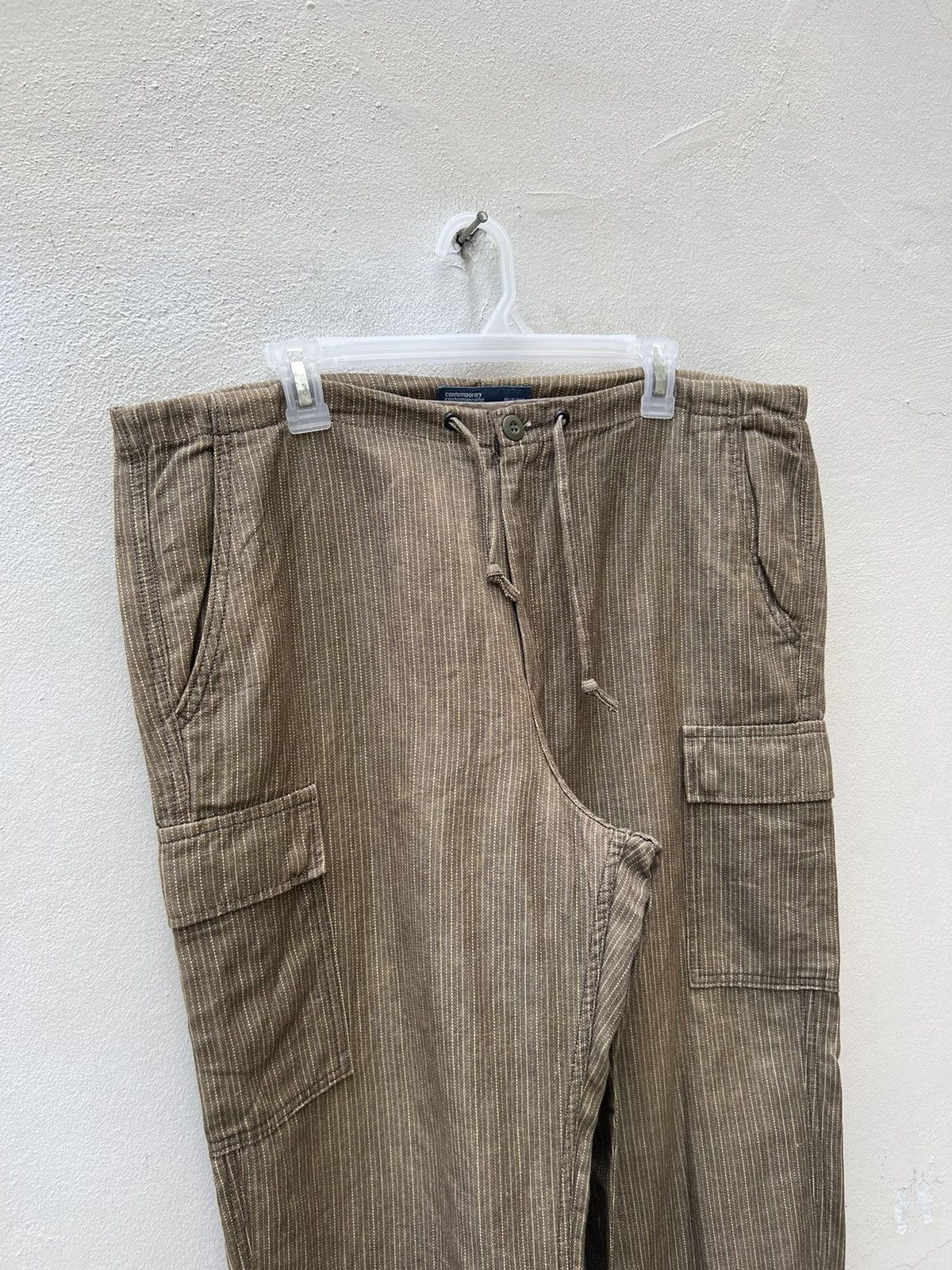 Vintage Vintage BLUEWAY Drawstring Stripe Baggy Wide Cargo Size US 34 / EU 50 - 2 Thumbnail