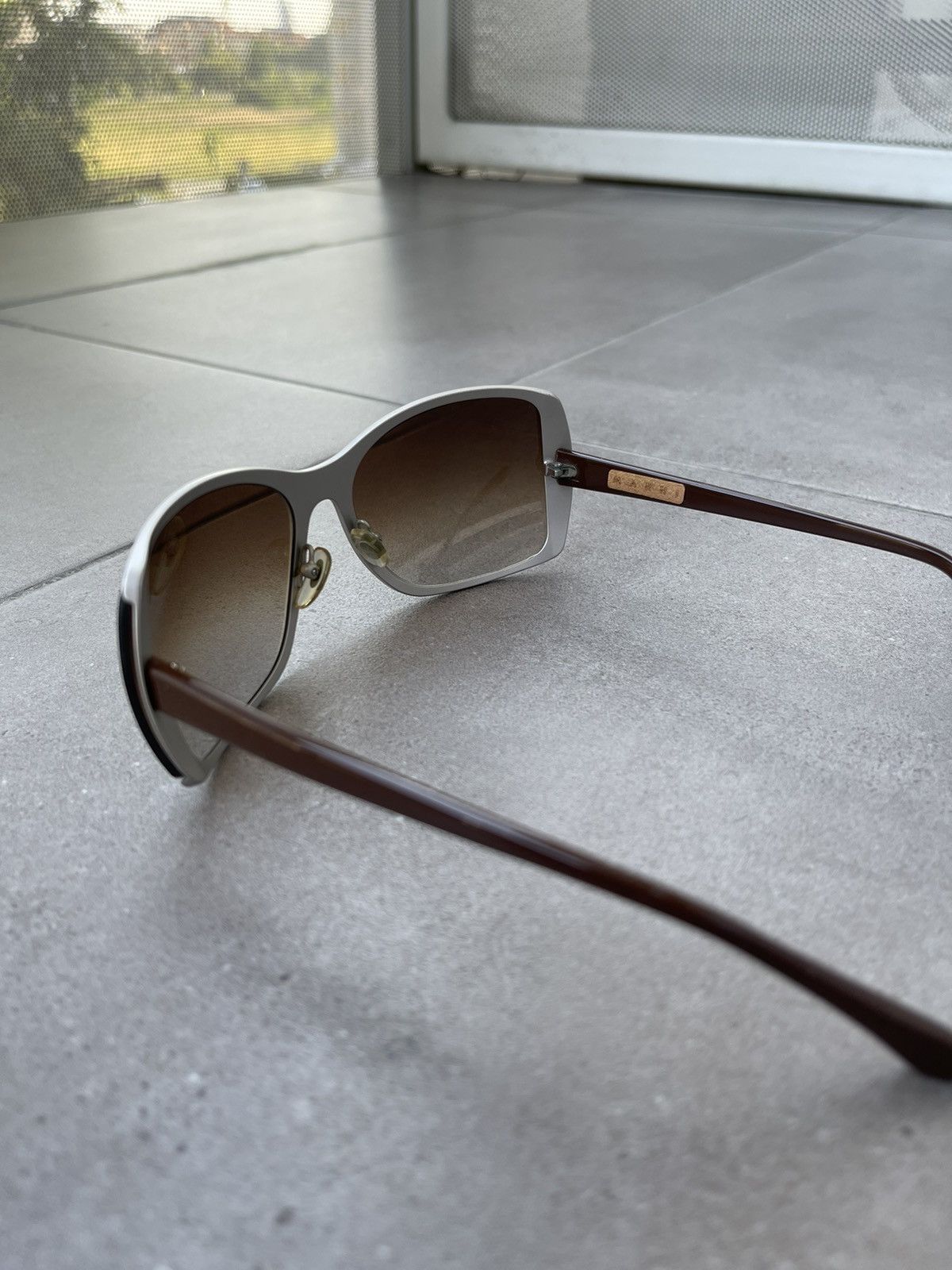 Marni Marni MA044 03 Silver Brown Round Square Sunglasses Size ONE SIZE - 6 Thumbnail