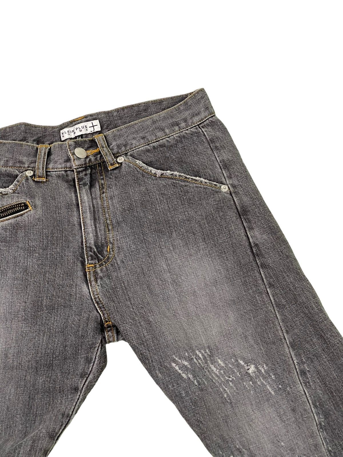 Japanese Brand Flare Jeans Klein Plus Homme Distress Slim Boot Cut 5🟦9 Size US 29 - 9 Thumbnail