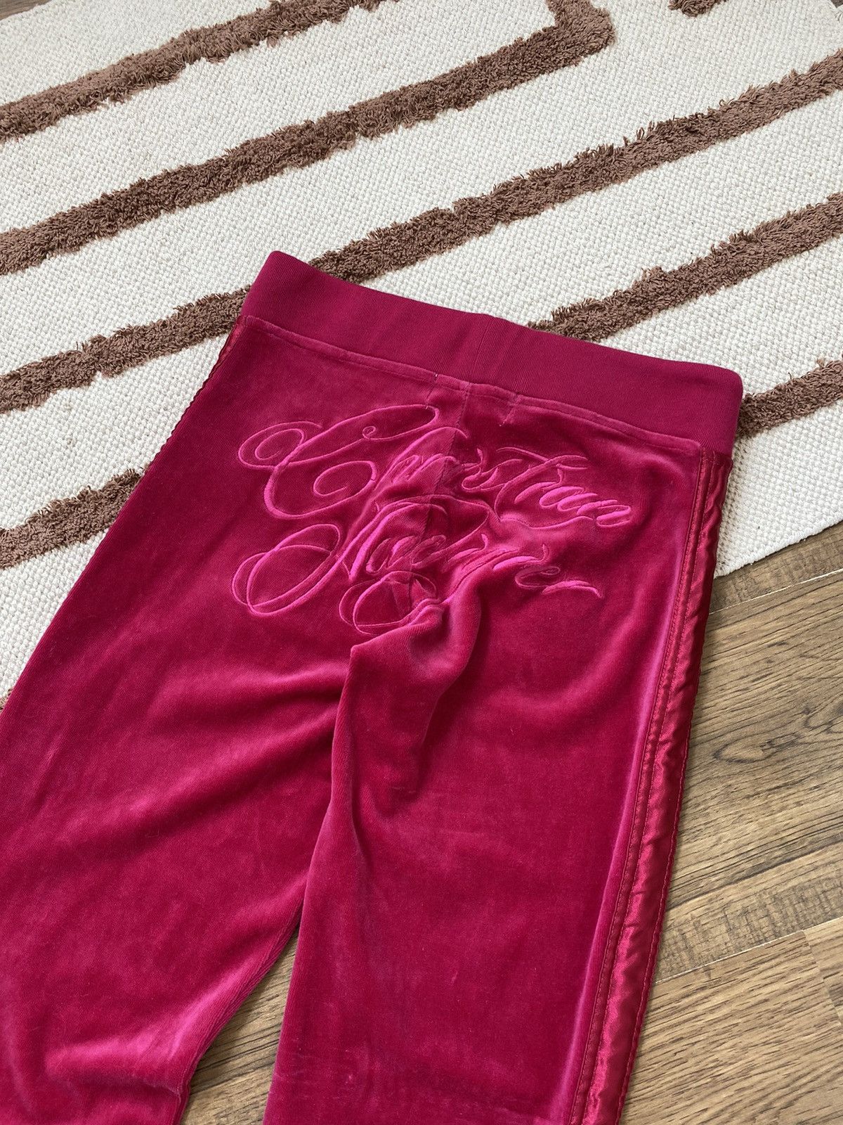 Christian Audigier CHRISTIAN AUDIGIER VELOUR CRIMSON SWEATPANTS Size 27" / US 4 / IT 40 - 2 Thumbnail