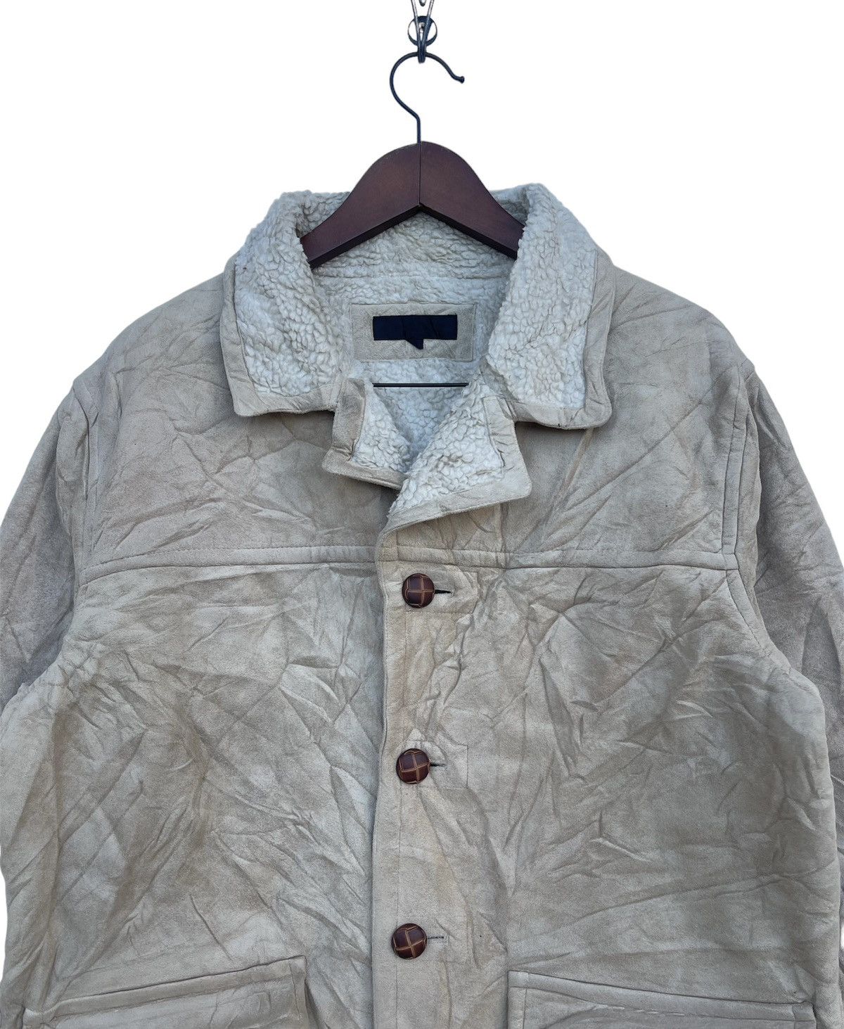Vintage Japanese D’Homme A Homme Sherpa Lined Leather Jacket Size US L / EU 52-54 / 3 - 5 Thumbnail