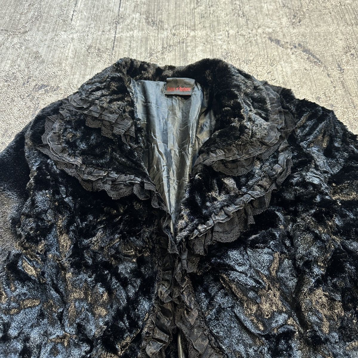 20471120 × Beauty Beast × Seditionaries Queen Of Darkness Faux Fur Lace Ghotic Black Jacket Size L / US 10 / IT 46 - 6 Thumbnail