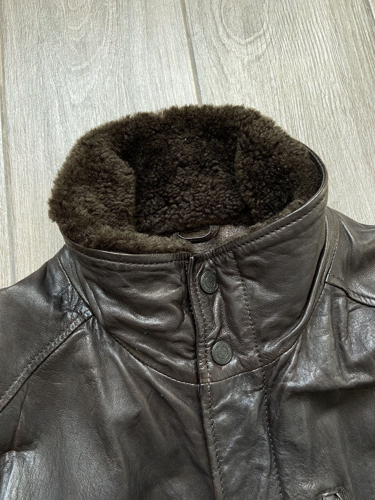 Strellson Strellson Swiss Cross Edition Leather Jacket Casual Parka Size US L / EU 52-54 / 3 - 5 Thumbnail