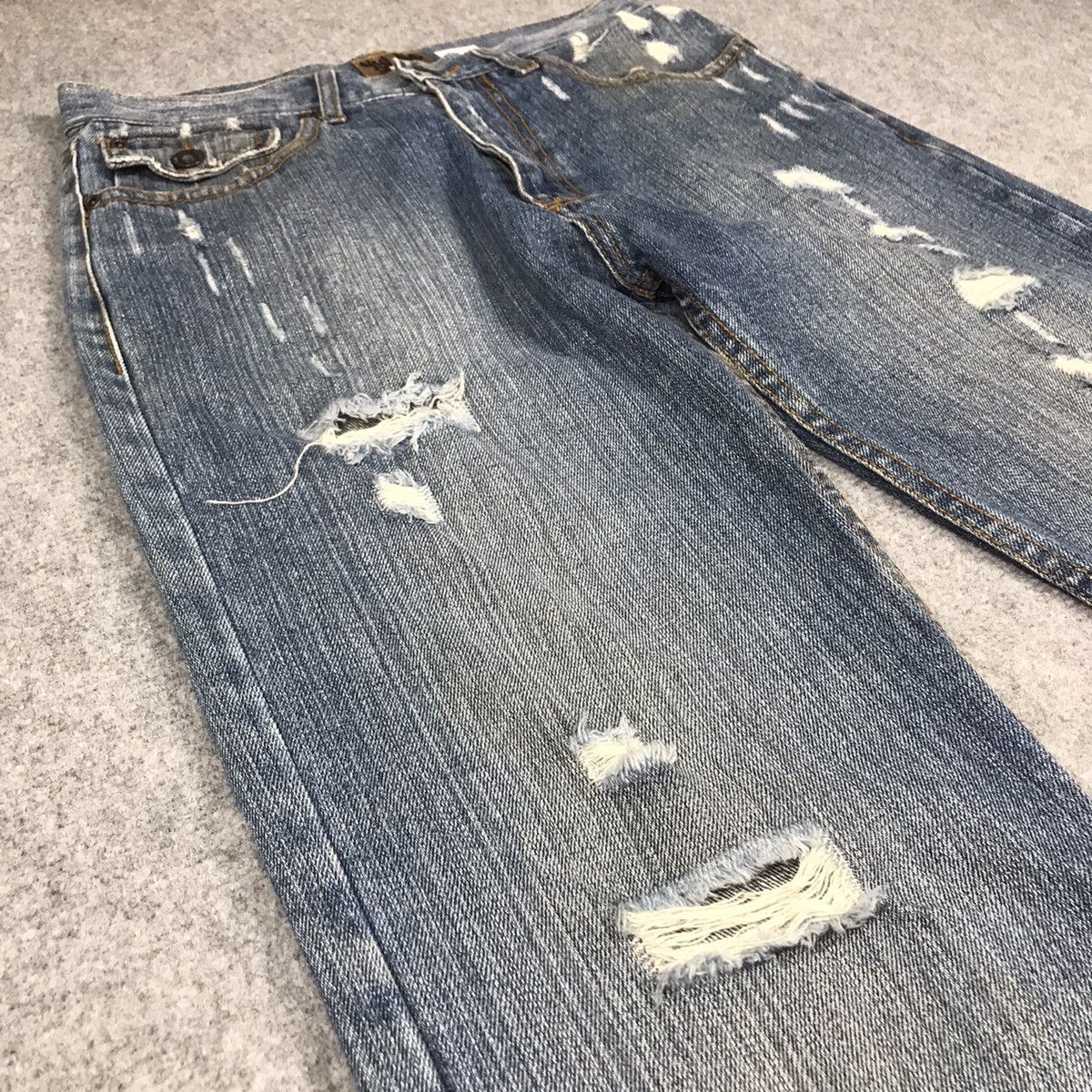 Other FLARE JENAS😈NYLAUS JEANS RIPPED DISTRESSED BOOTCUT PANTS Size US 30 / EU 46 - 7 Thumbnail