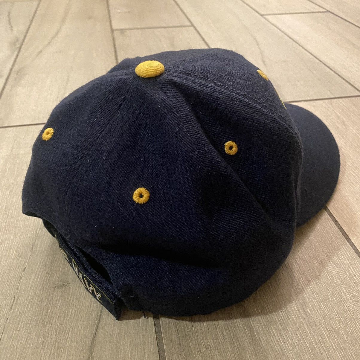 New Era × Stussy Vintage 90s Navy Blue Navy Graphic Hat OS Size ONE SIZE - 9 Thumbnail