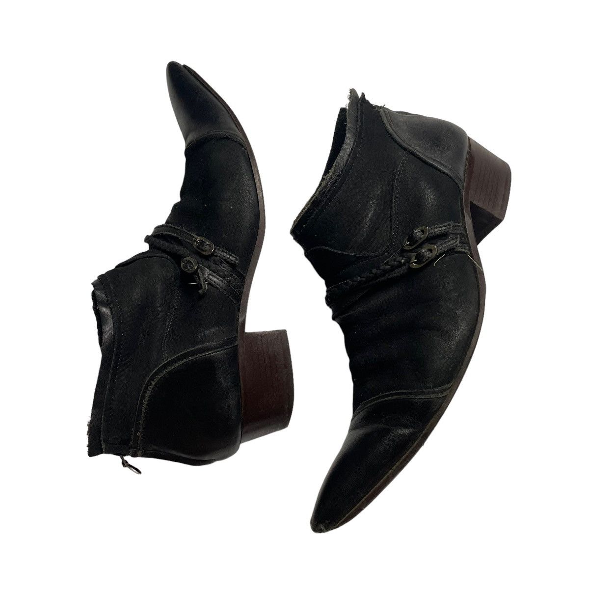 Leather Tornado Mart Japan Leather Back Zip Boots | Grailed