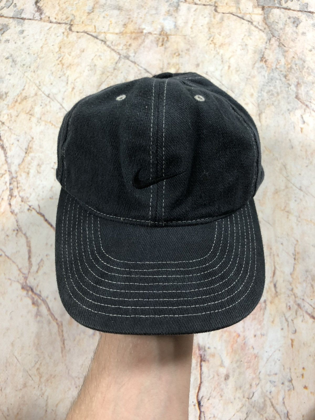 Nike × Vintage Nike vintage black logo cap Size ONE SIZE - 1 Thumbnail