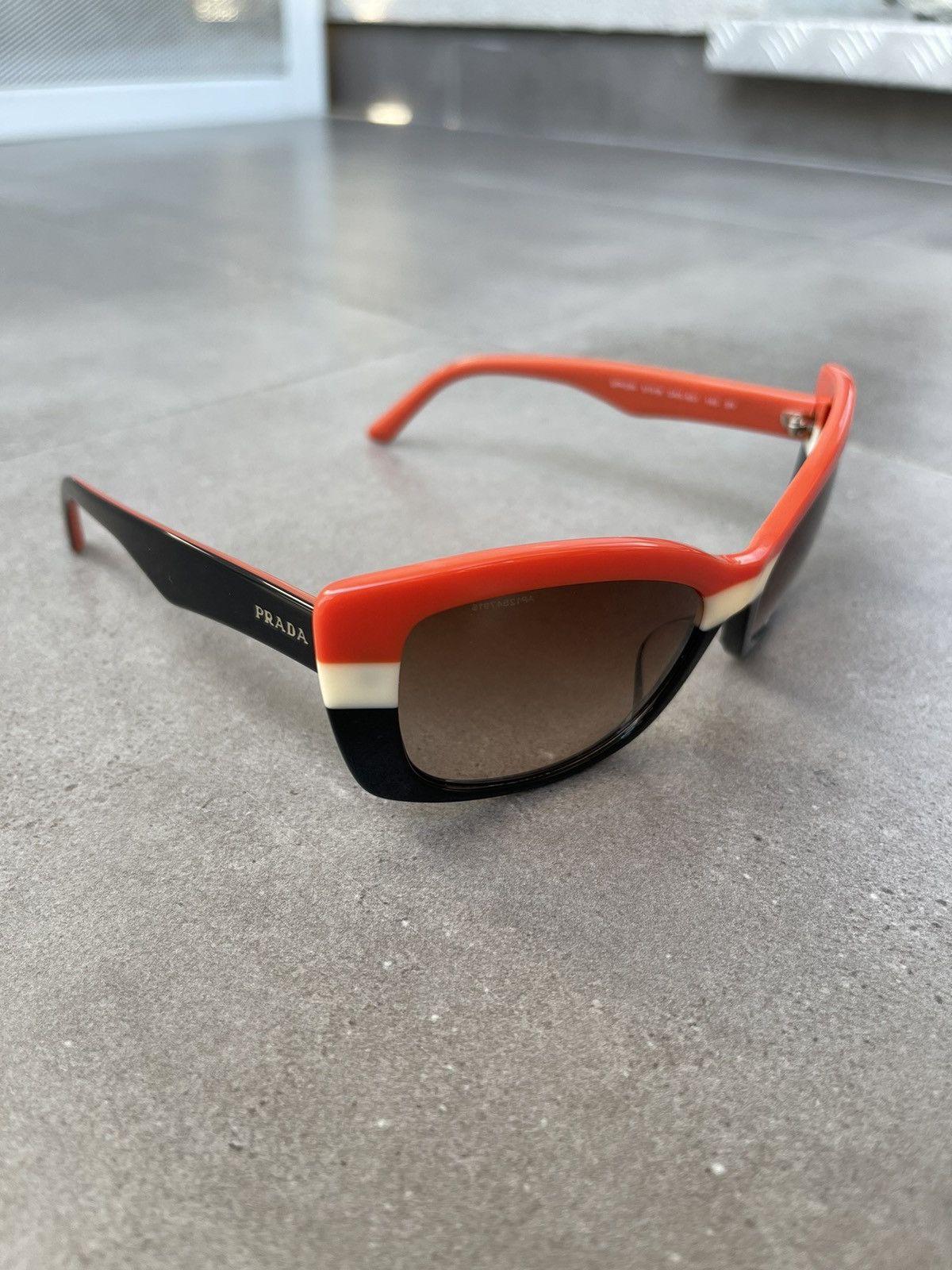 Prada Prada SPR 03N DAN-6S1 Black White Red Sunglasses Size ONE SIZE - 4 Thumbnail