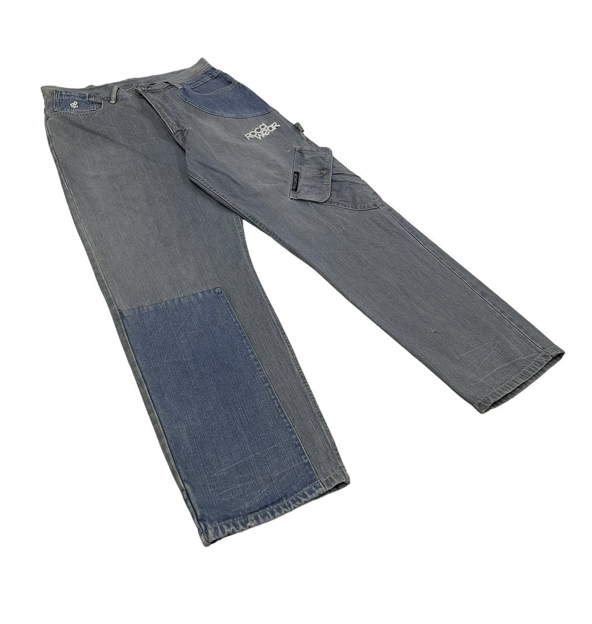 JNCO Vintage Rocawear Baggy Carpenter Patchwork Embroidery Logo Size US 36 / EU 52 - 3 Thumbnail