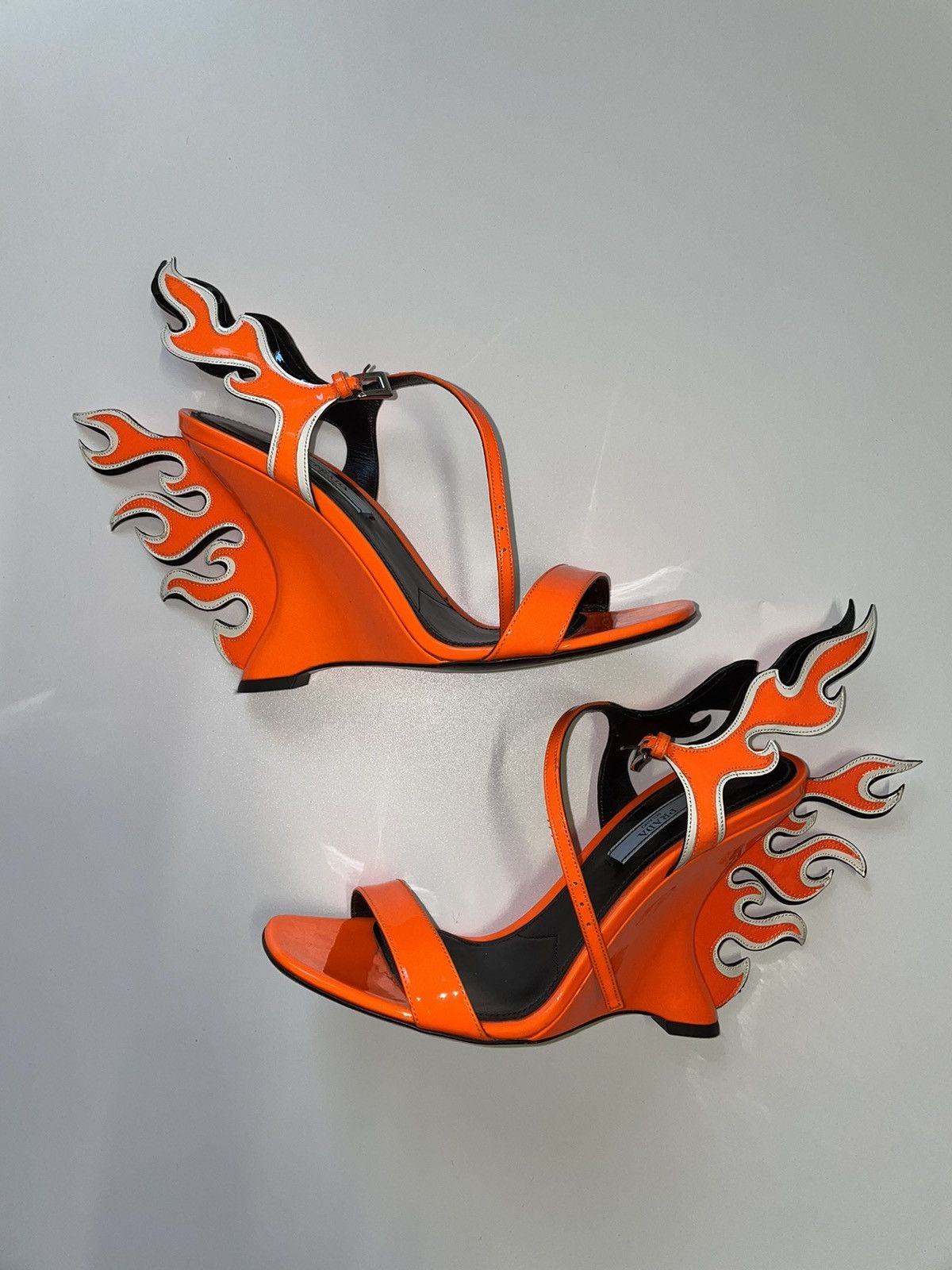 Prada flame 2024 heels orange