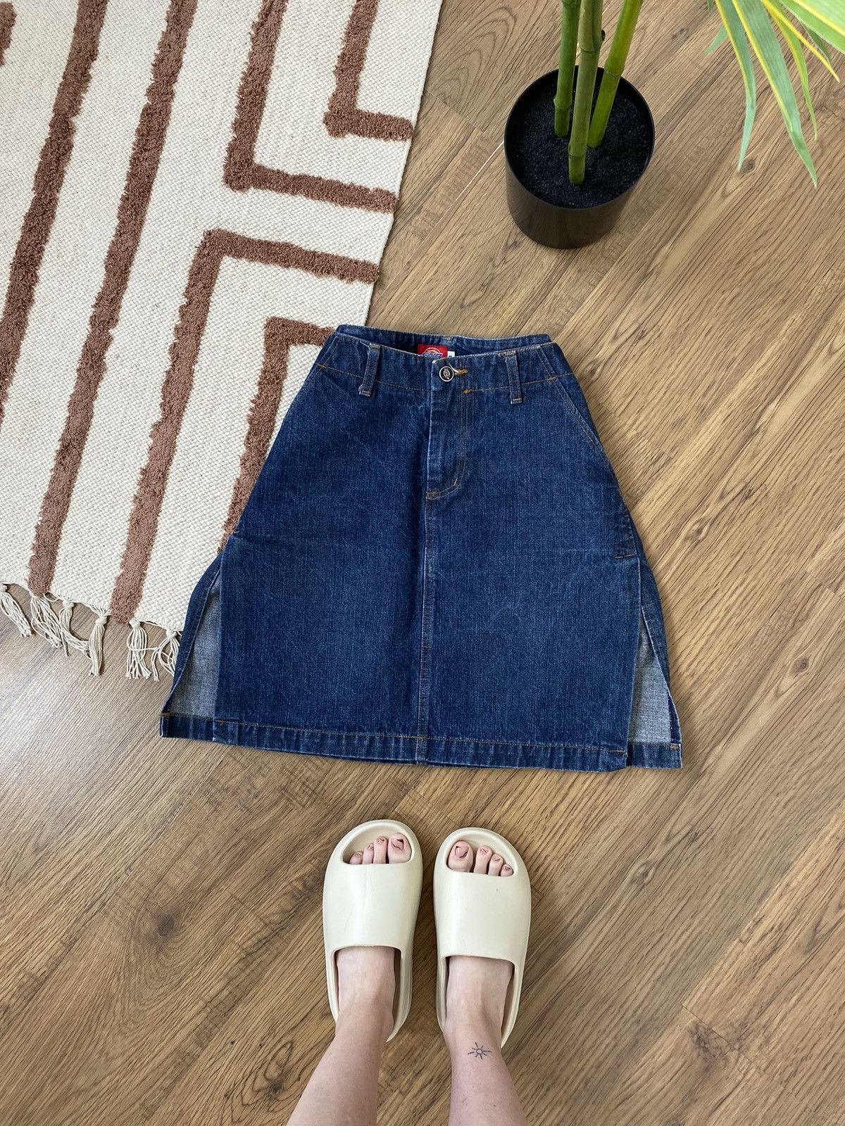 Dickies DICKIES VINTAGE BLUE DENIM MIDI SKIRT Size 32" / US 10 / IT 46 - 1 Thumbnail