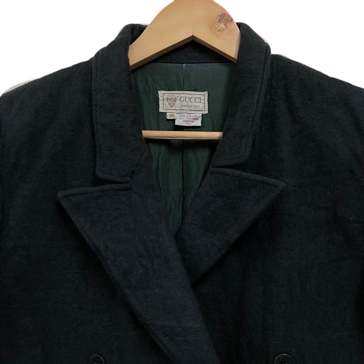 Gucci Vintage 80s GUCCI Minimalist wool coat blazer Size 38L - 4 Thumbnail
