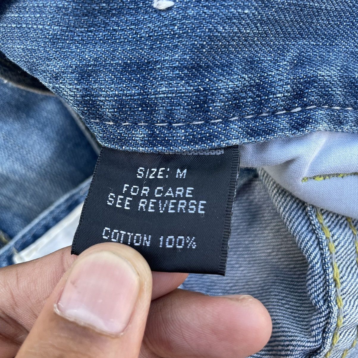 If Six Was Nine × Japanese Brand × Le Grande Bleu (L.G.B.) 🇯🇵 VINTAGE A.V.H LEATHER PATCH DENIM PANTS Size US 32 / EU 48 - 17 Thumbnail