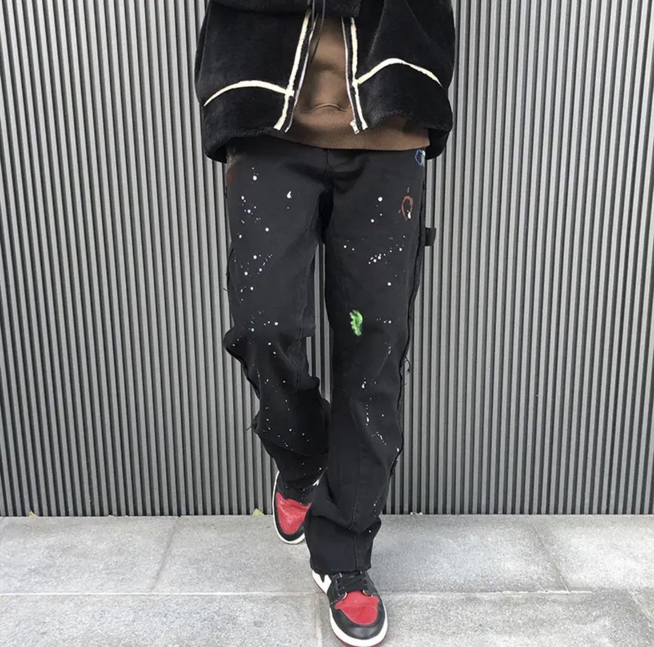 Japanese Brand × Jean Black Color Graffiti Cargo Flared Streetwear Jeans Size US 30 / EU 46 - 2 Thumbnail
