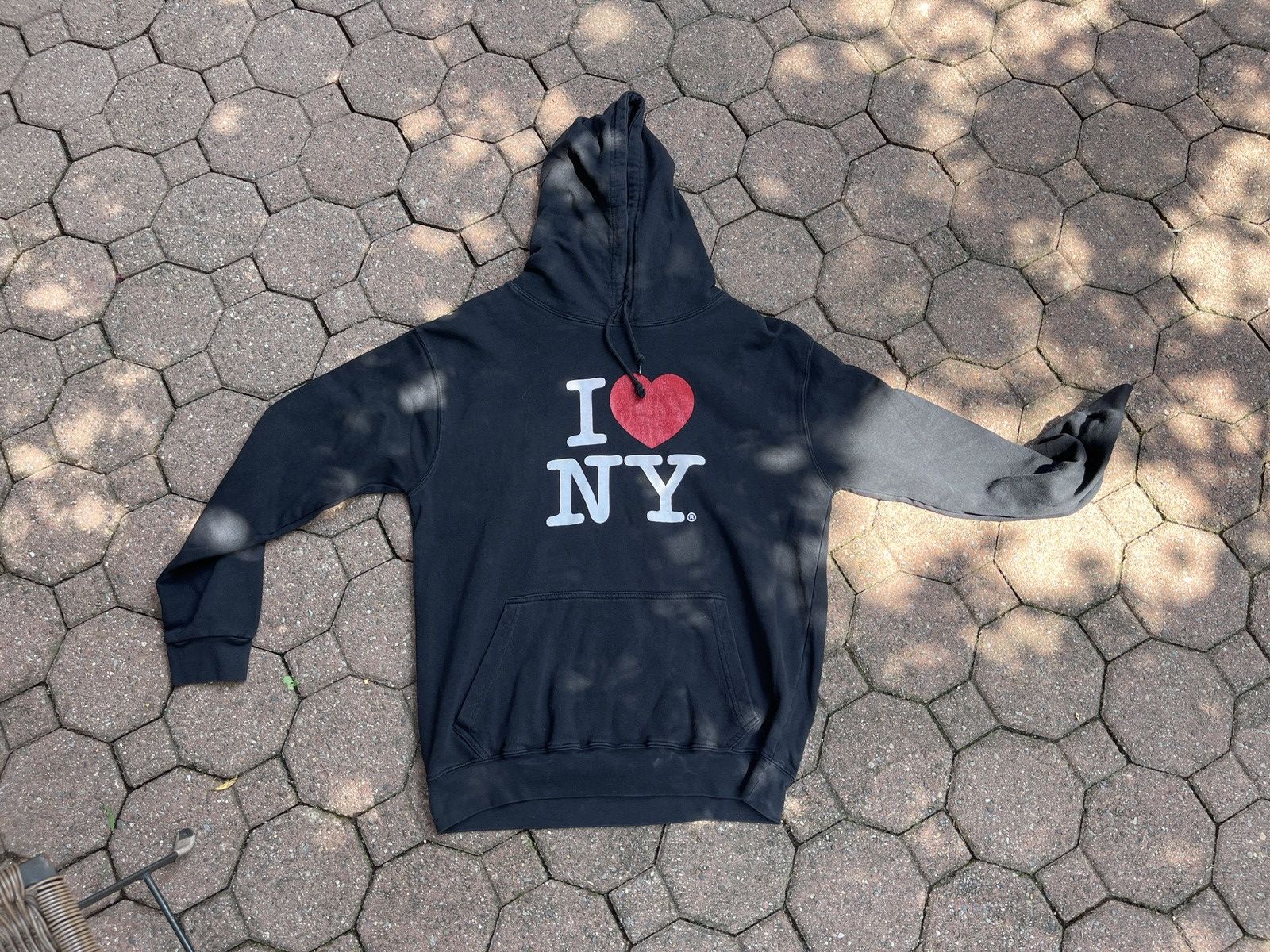 Vintage Vintage “I Heart NY” Black Faded Hoodie Y2K Size US XL / EU 56 / 4 - 9 Thumbnail
