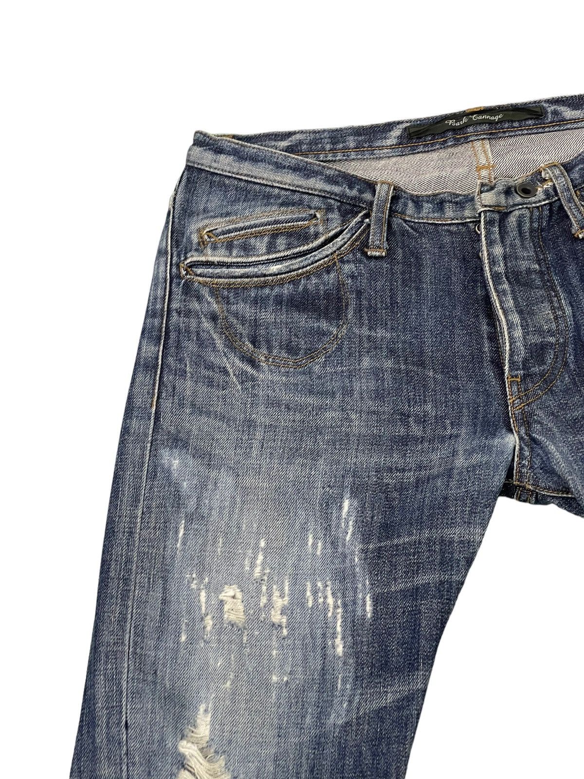 Japanese Brand Flare Jeans Bark Tannage Distress Low Rise Boot Cut 5🟦8 Size US 29 - 8 Thumbnail