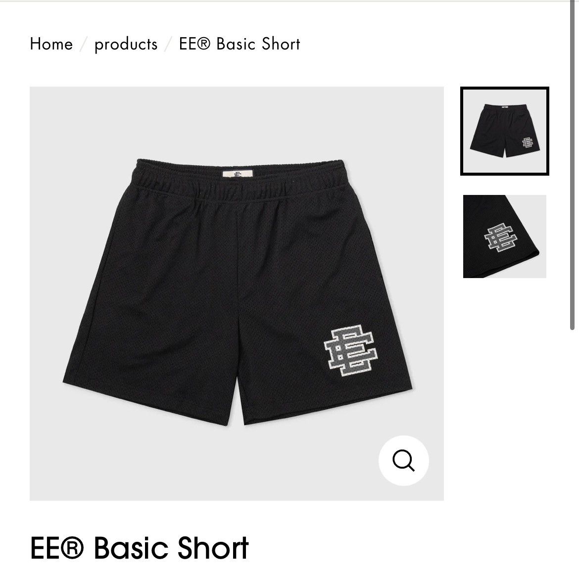 Pre-owned Eric Emanuel Black W Grey Ee Shorts Medium