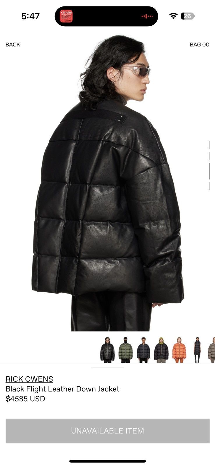 Rick Owens Rick Owens FW22 STROBE Leather Flight Jacket NWT Size US M / EU 48-50 / 2 - 4 Thumbnail