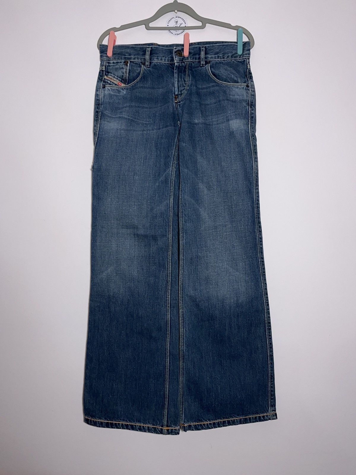 Diesel y2k diesel flares bell bottoms hype denim patchwork glam | Grailed