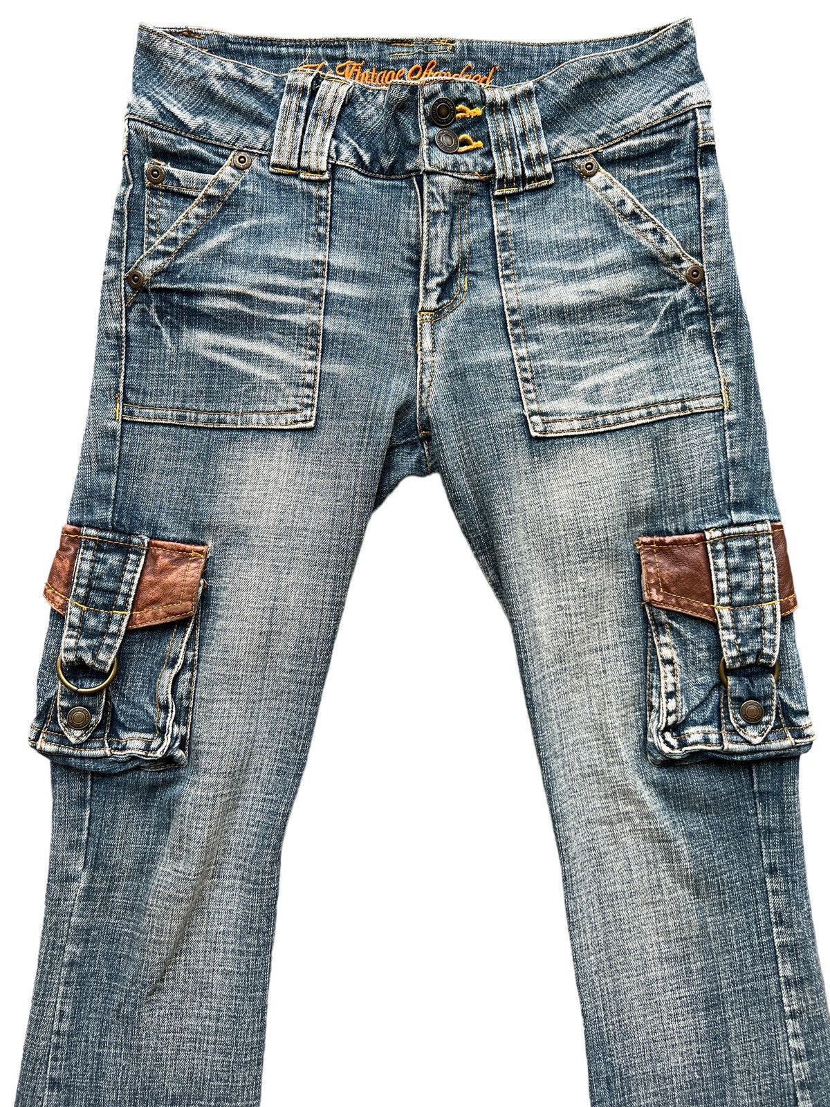Beauty Beast × Japanese Brand Flare Japan Multipocket Bondage Stretch Jeans 29x31.5 Size 29" - 4 Thumbnail