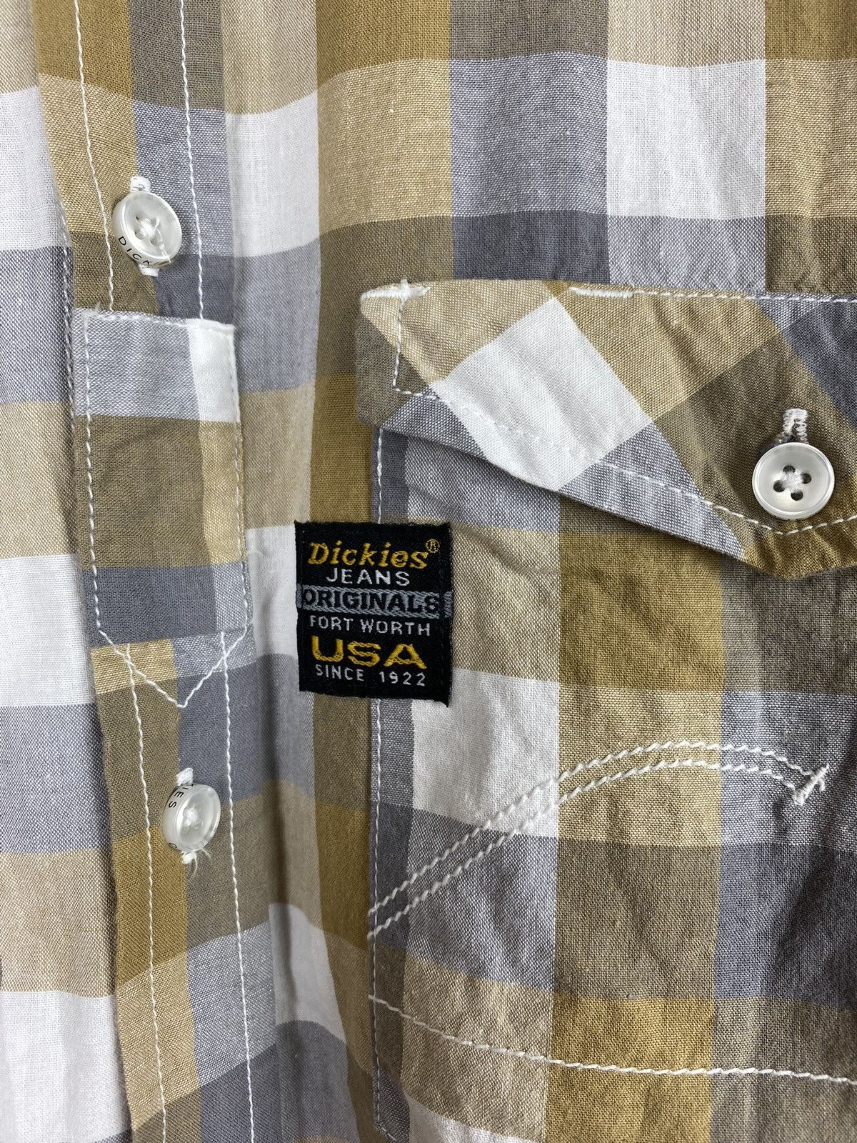 Dickies × Vintage Dickies Workwear men’s shirt sleeve checked shirt size 3XL Size US XXL / EU 58 / 5 - 6 Thumbnail