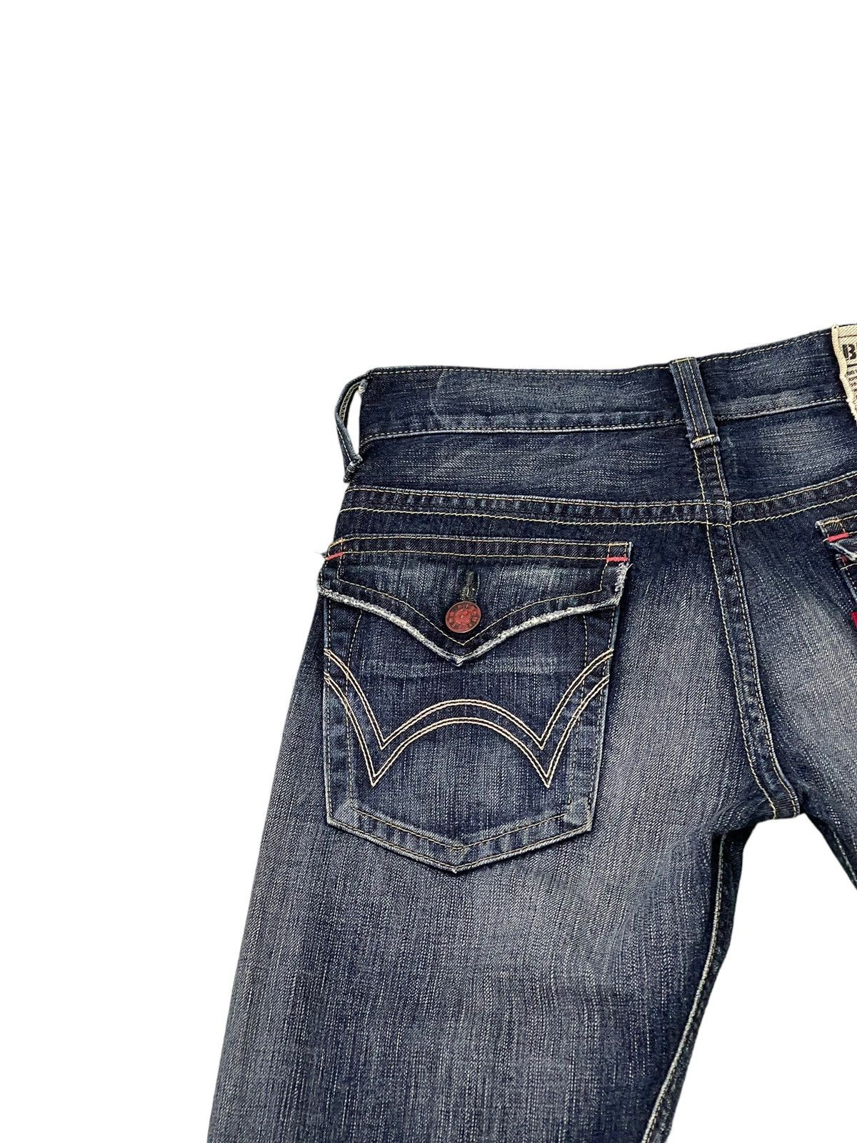 Edwin Flare Jeans Edwin Distress Acid Wash Low Rise Boot Cut 5🟦5T Size US 31 - 19 Thumbnail