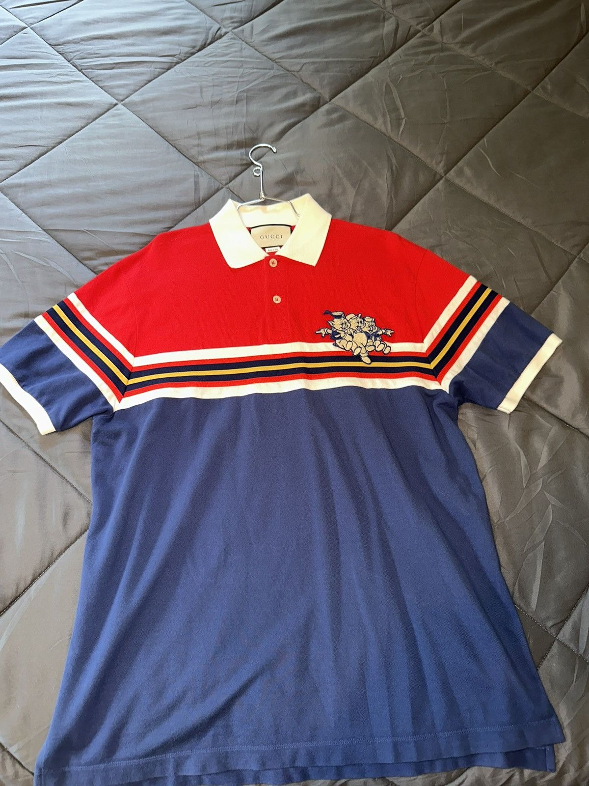 Gucci Gucci blue cotton three little pigs polo Size US XL / EU 56 / 4 - 1 Thumbnail
