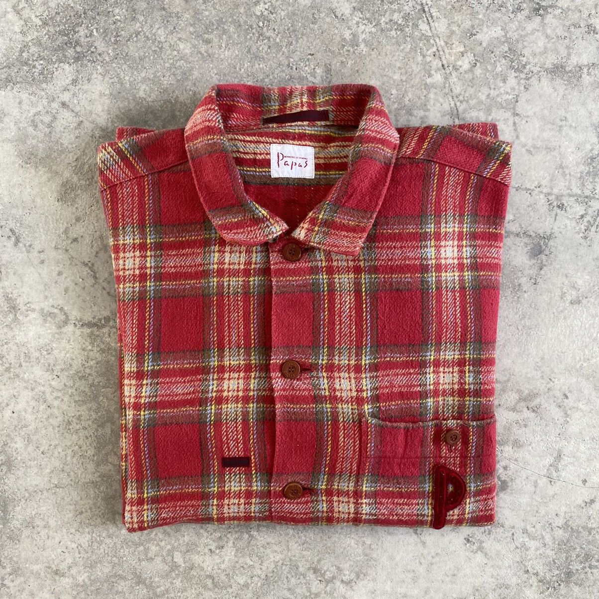 Flannel VTG Papas Wall Guy Checker Thick Flannel Shirt Size US M / EU 48-50 / 2 - 17 Thumbnail