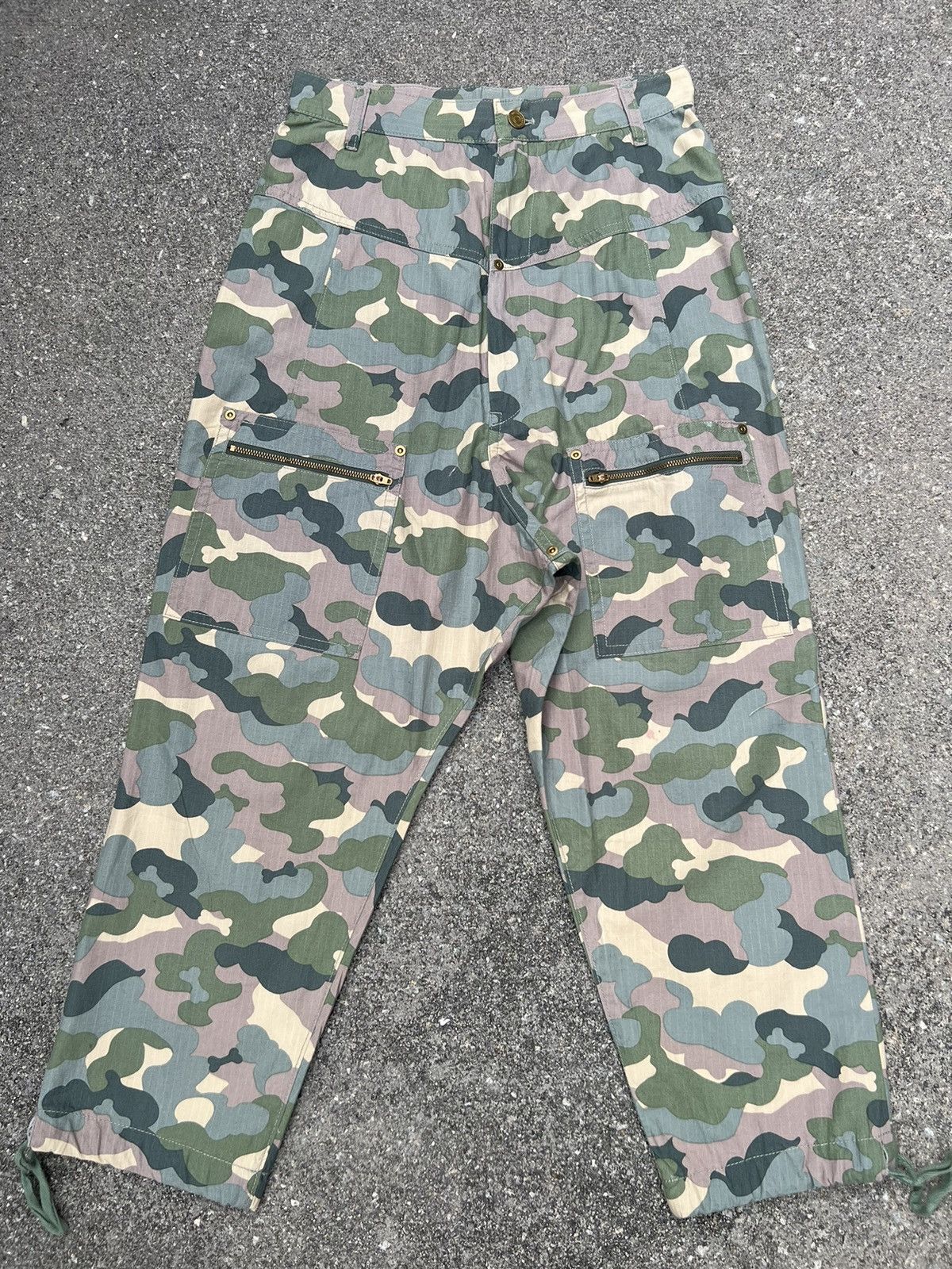 image of Issey Miyake x Mercibeaucoup Vintage Mercibeaucoup Cloudy Camo Drop Crotch Baggy Cargo (Size 29)