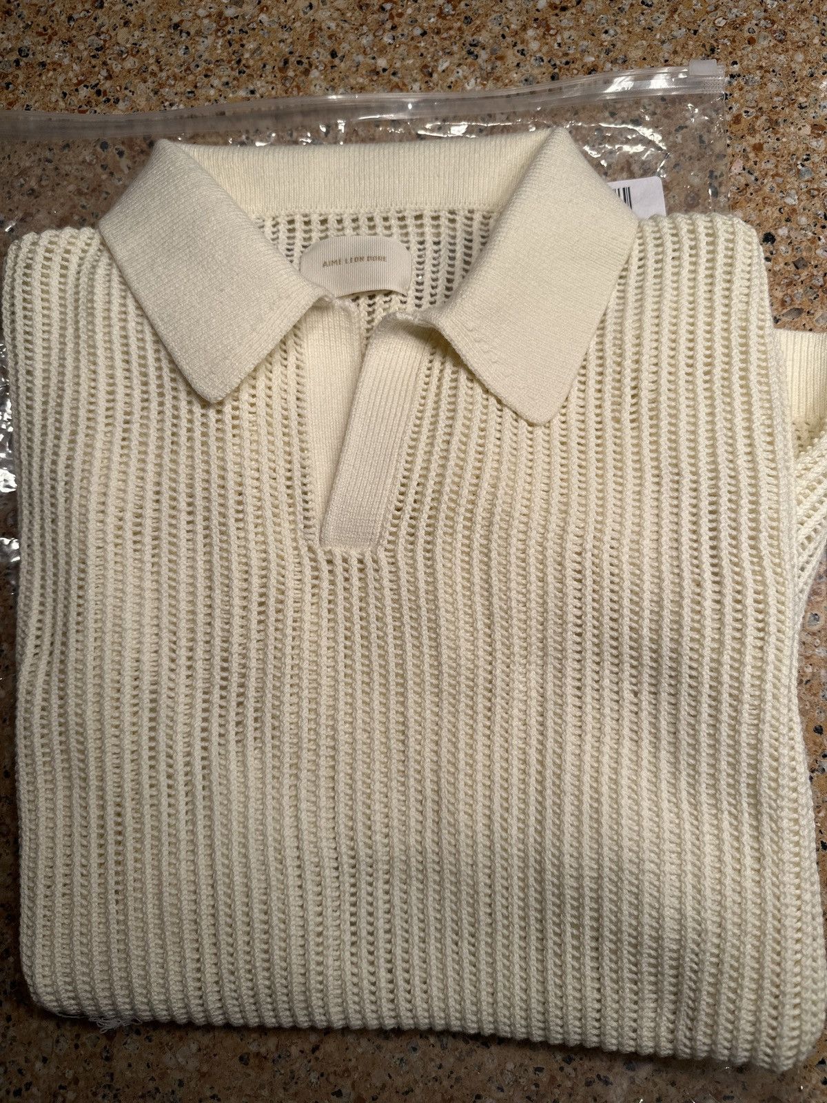 MESH KNIT POLO PRISTINE COLOR SIZE SMALL
