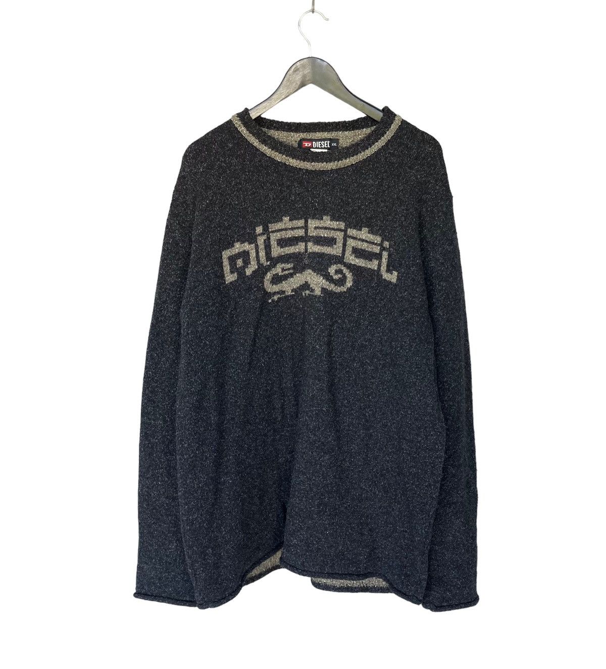 20471120 × Diesel × Japanese Brand Vintage Diesel Big Logo Oversize Knit Sweater Spellout y2k Size US XXL / EU 58 / 5 - 1 Thumbnail