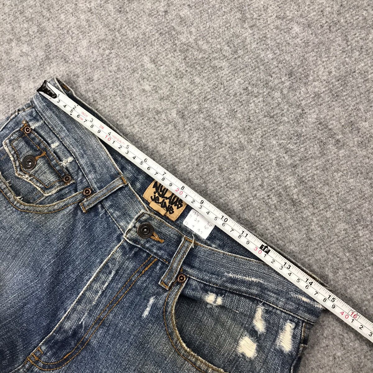 Other FLARE JENAS😈NYLAUS JEANS RIPPED DISTRESSED BOOTCUT PANTS Size US 30 / EU 46 - 18 Thumbnail