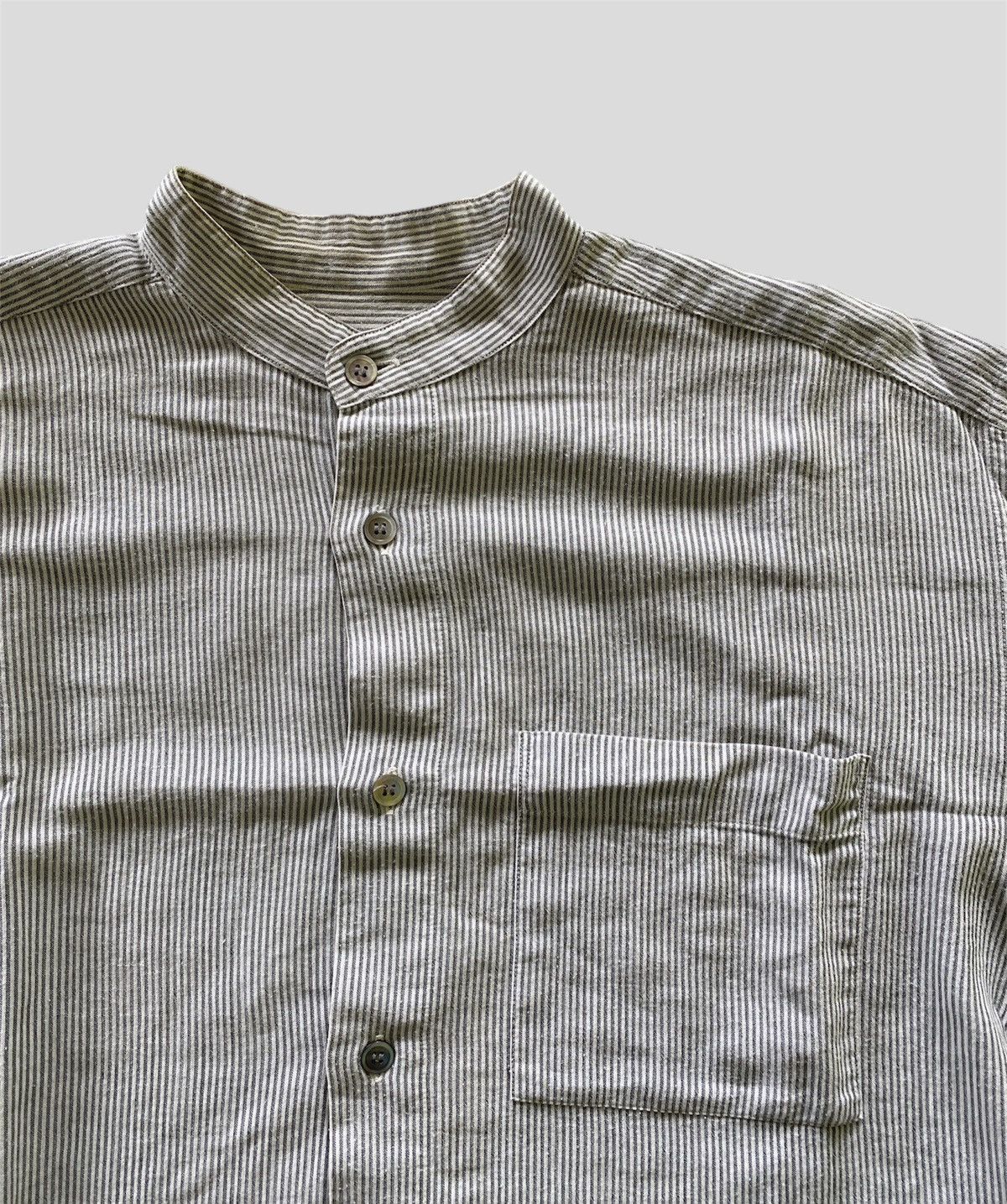 Issey Miyake MiyakeDesignStudio MandarinCollar LinenShirt Size US L / EU 52-54 / 3 - 4 Thumbnail