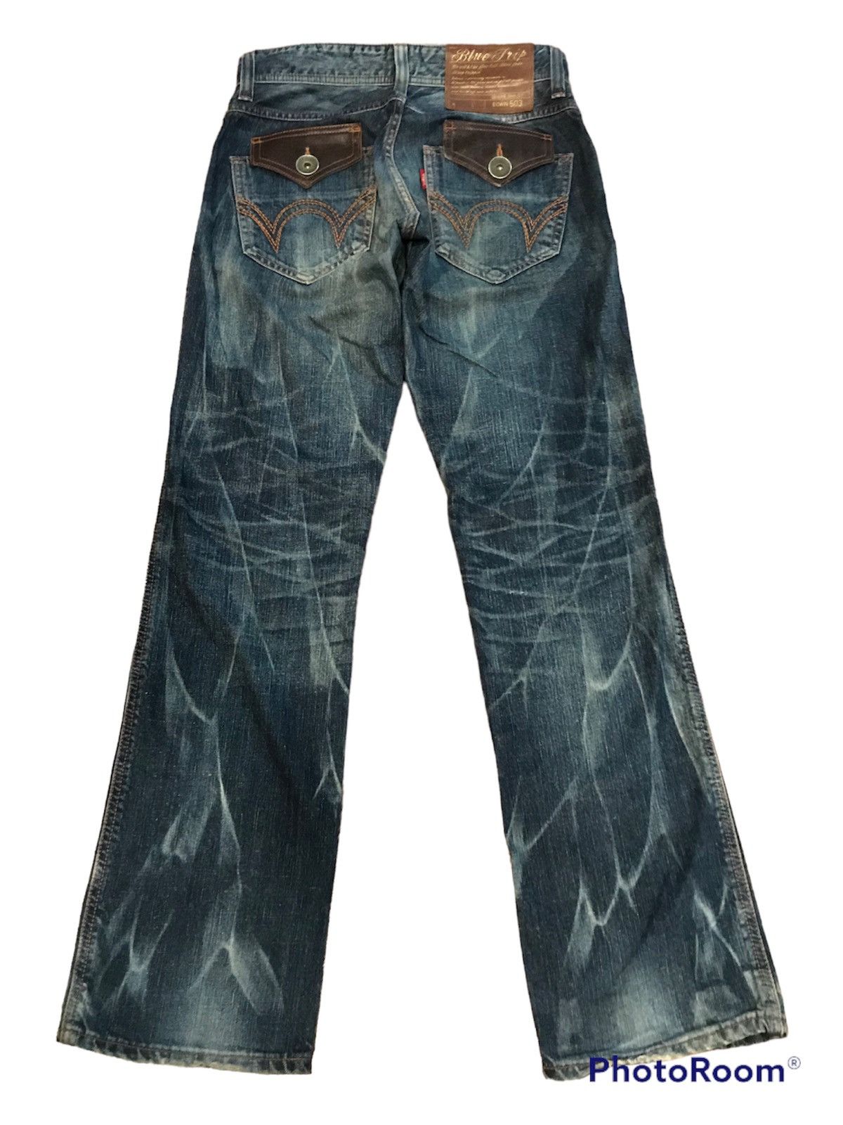 Edwin Flare jeans Edwin rare design Japan 🇯🇵 Size US 29 - 1 Thumbnail