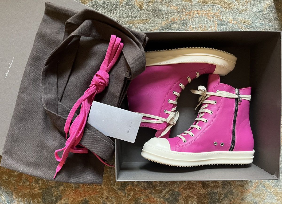 image of Rick Owens Mainline Hot Pink Ramones Shoes, Men's (Size 11)
