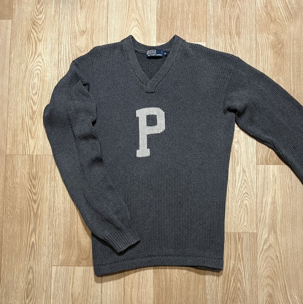 Polo Ralph Lauren Vintage 90s Polo Ralph Lauren Big P Logo Knitted Kanye Style Size US XL / EU 56 / 4 - 1 Thumbnail