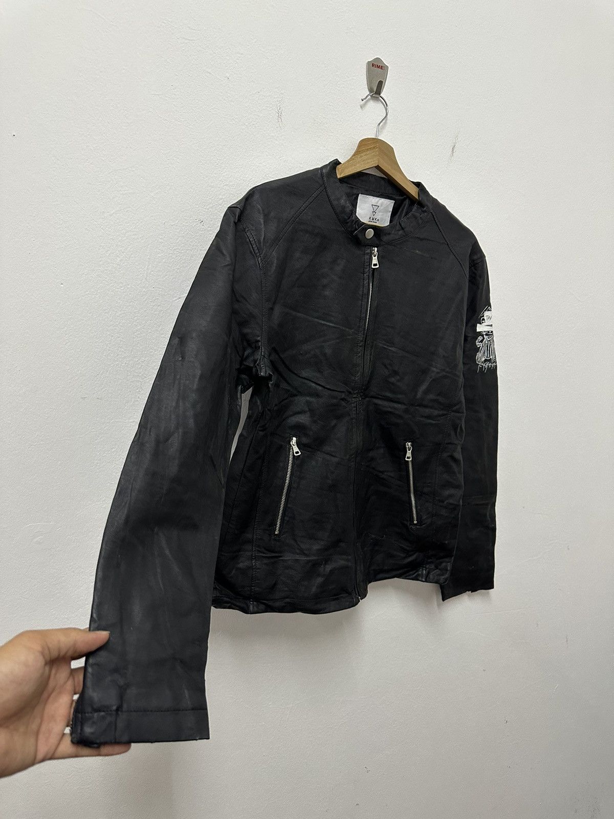 Japanese Brand × Vintage Vintage KMK Japan Brand Pu Leather Racing Jacket Size US S / EU 44-46 / 1 - 4 Thumbnail
