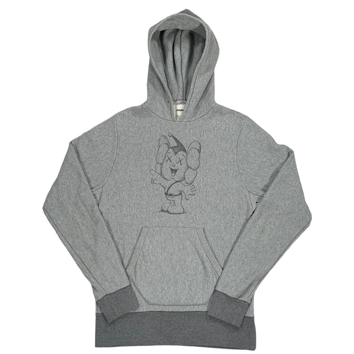 image of VTG Original Fake Kaws Jpp Pipo Kun Gray Sweatshirt Hoodie in Grey, Men's (Size XL)