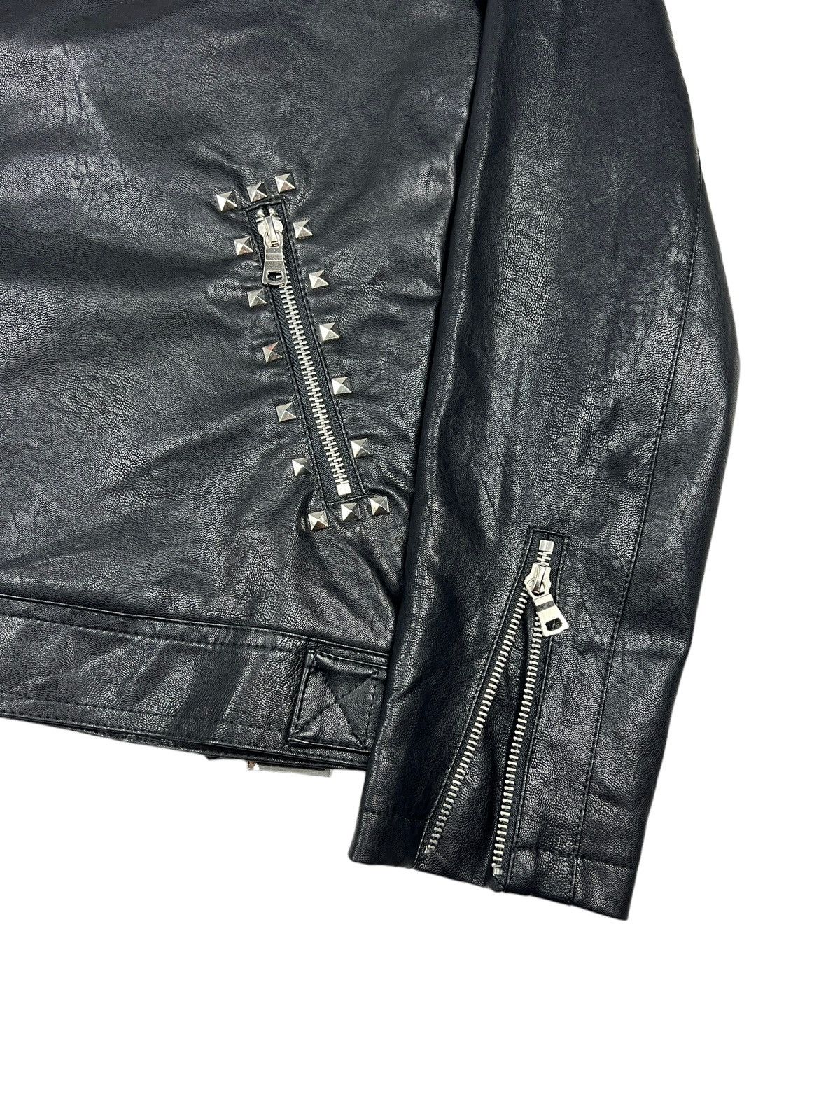 BERNINGS SHO Bernings Sho Studded Double Collar Faux Leather Jacket Size US S / EU 44-46 / 1 - 3 Thumbnail