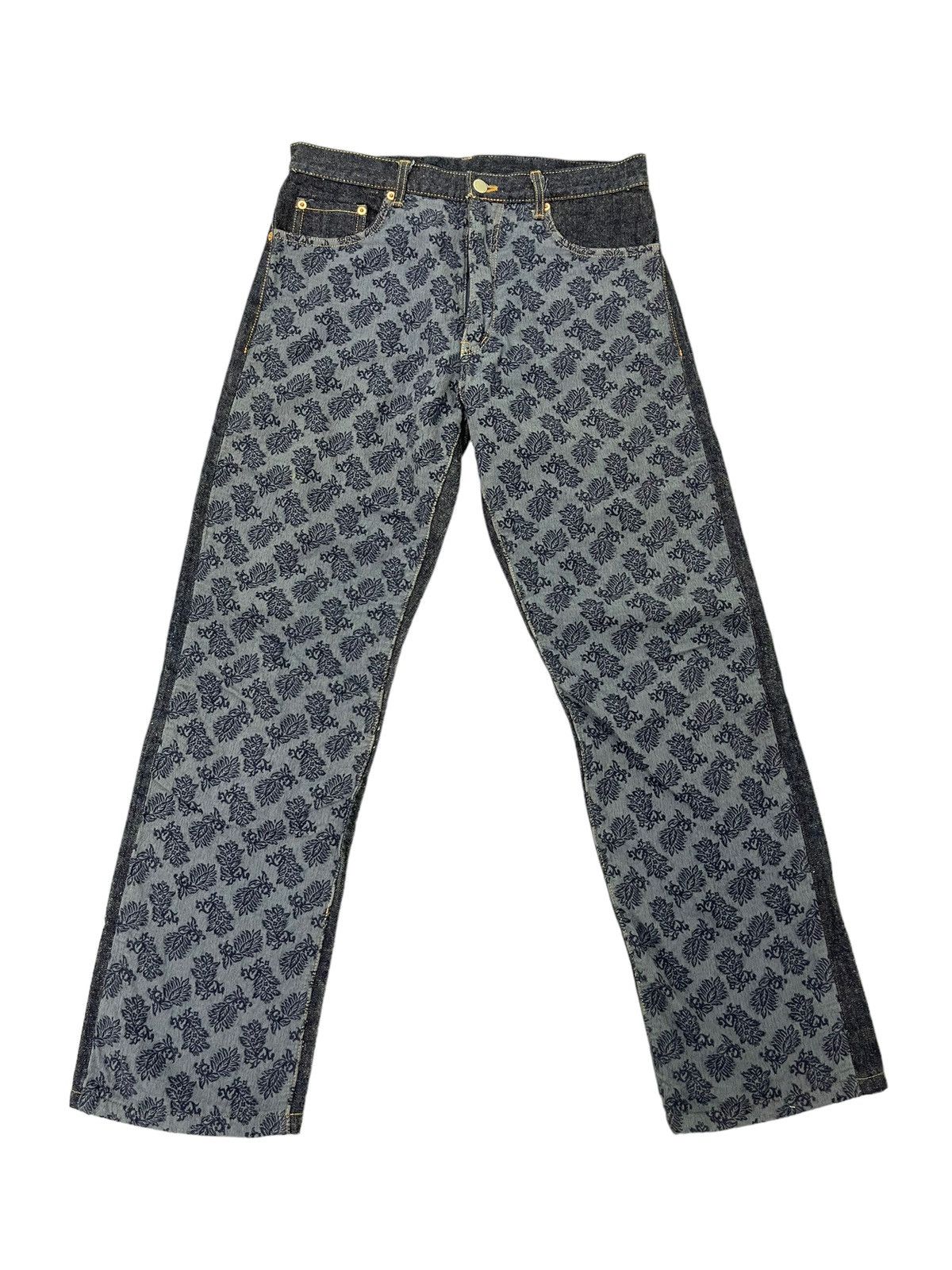 Comme des Garcons AD 2000 Y2K CDG Homme Floral Tapestry Denim Regular 5🟦8 Size US 31 - 2 Thumbnail