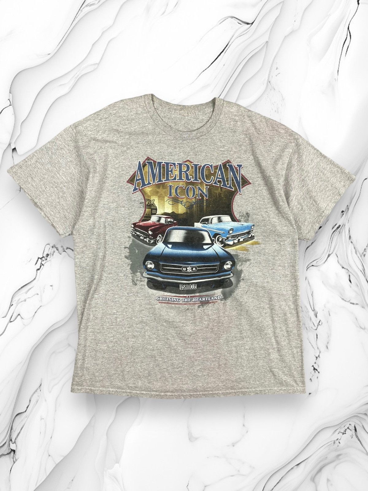 Vintage Vintage American Icon USA Muscle Cap Speed Racing T Shirt Size US XL / EU 56 / 4 - 1 Thumbnail