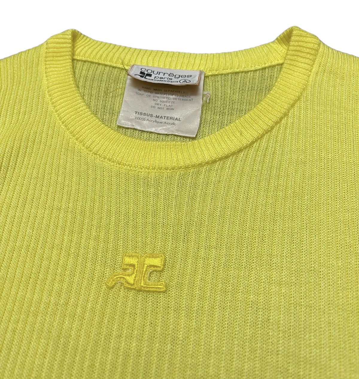 Courreges Courreges Yellow Ribbed Knitwear Top Size S / US 4 / IT 40 - 5 Thumbnail