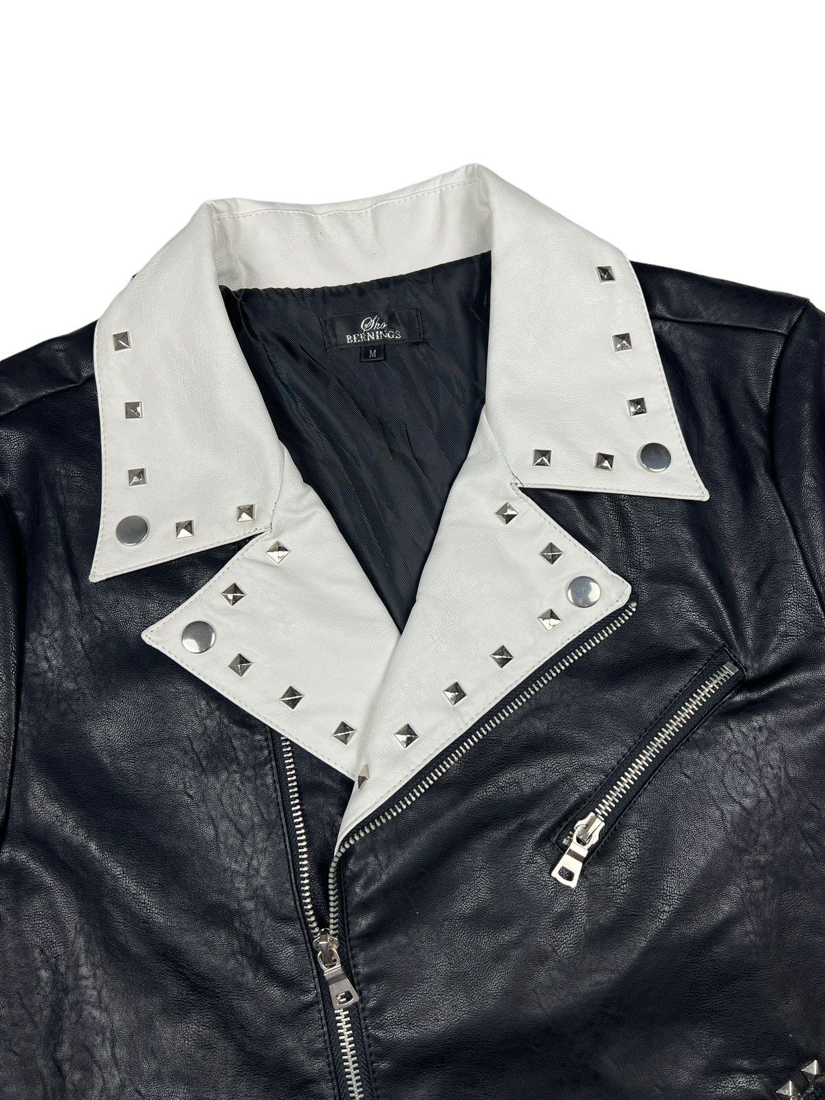 BERNINGS SHO Bernings Sho Studded Double Collar Faux Leather Jacket Size US S / EU 44-46 / 1 - 4 Thumbnail