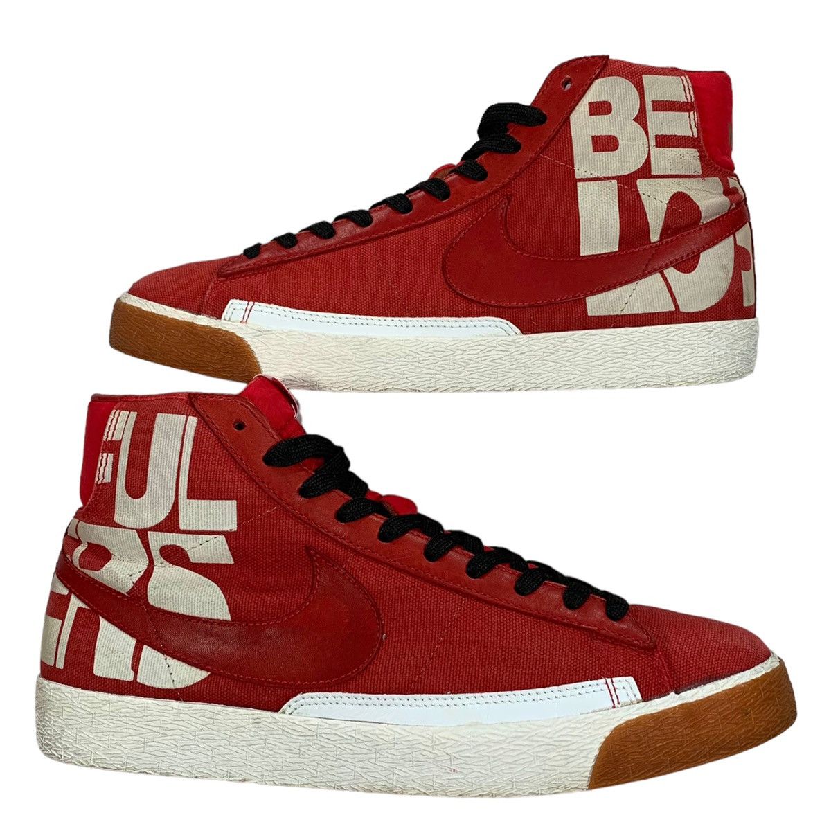 image of VTG Nike Blazer 77 Beautiful Loser Red White 2005 Sneakers, Men's (Size 10)