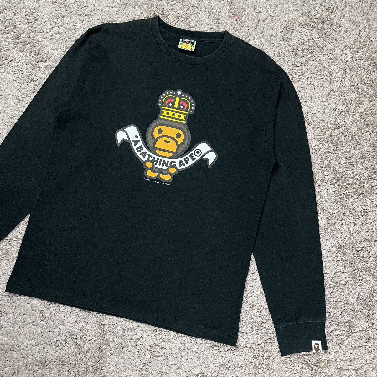 Bape Baby Milo Crown L/S Tee Size US L / EU 52-54 / 3 - 4 Thumbnail