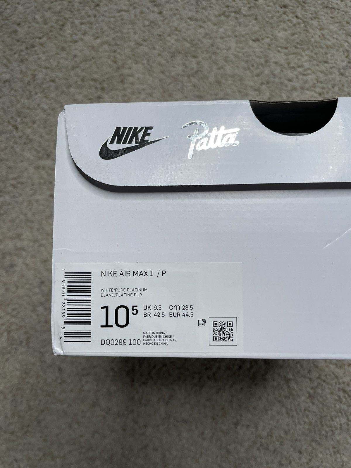 Nike Nike Air Max 1 x Patta “Platinum” Size US 10.5 / EU 43-44 - 16 Thumbnail