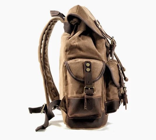 Japanese Brand Unisex Vintage Waxed Canvas Backpack Size ONE SIZE - 4 Thumbnail
