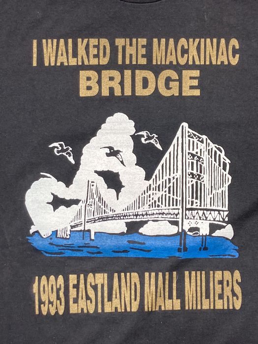 Vintage Vintage I walked the Mackinac bridge t shirt 1993 eastland L